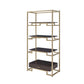 ACME Yumia Bookshelf, Gold & Clear Glass 92787 FredCo