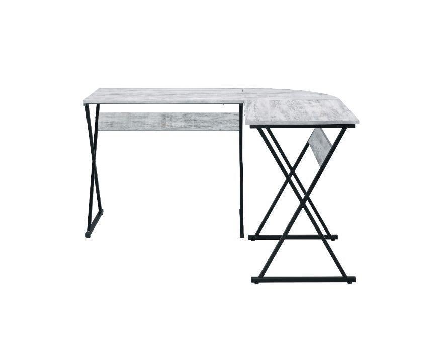 ACME Zafiri Writing Desk, Antique White & Black Finish FredCo
