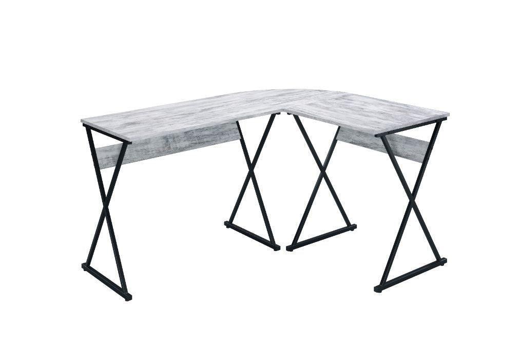 ACME Zafiri Writing Desk, Antique White & Black Finish FredCo