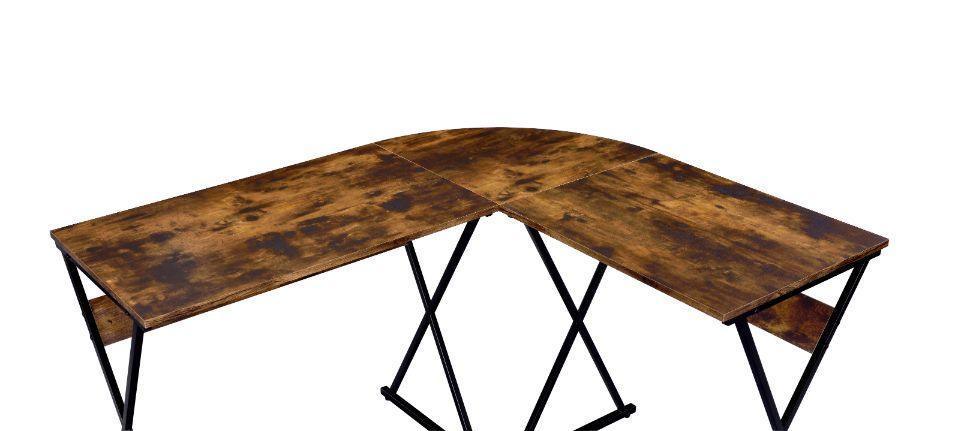 ACME Zafiri Writing Desk, Weathered Oak & Black Finish FredCo