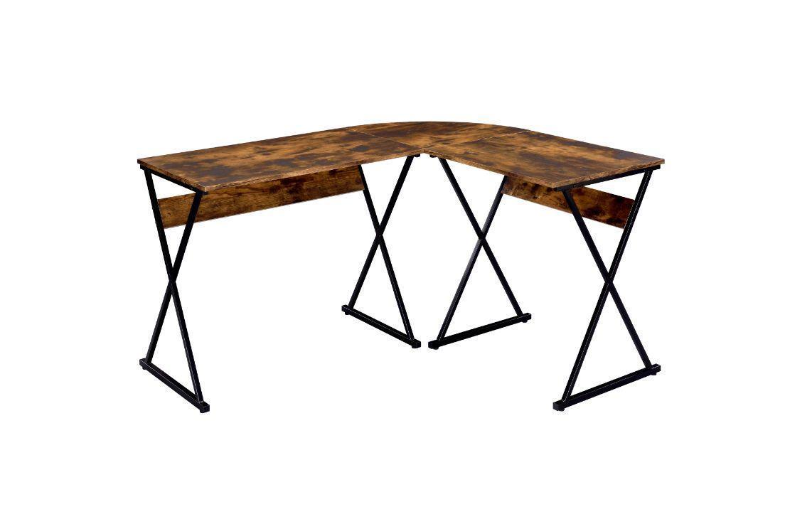 ACME Zafiri Writing Desk, Weathered Oak & Black Finish FredCo