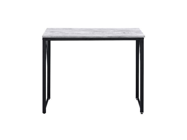 ACME Zaidin Writing Desk, Antique White & Black Finish FredCo