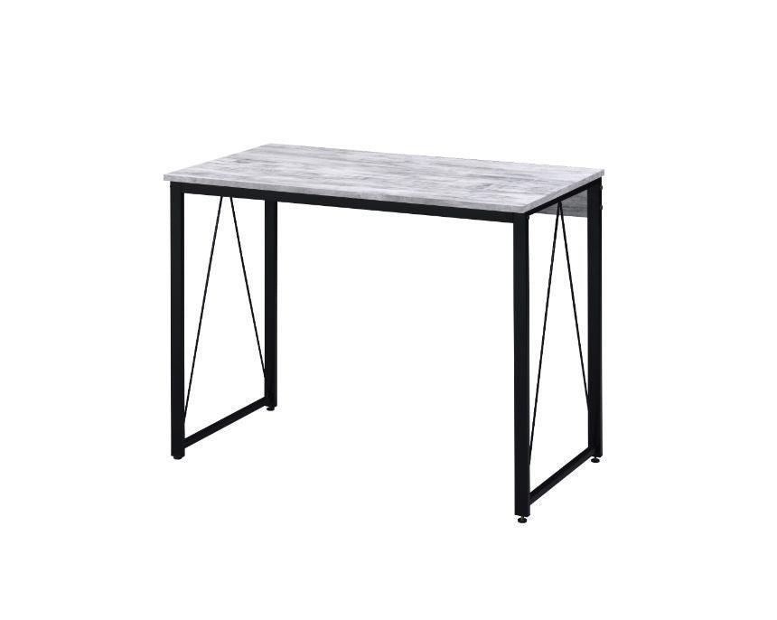 ACME Zaidin Writing Desk, Antique White & Black Finish FredCo