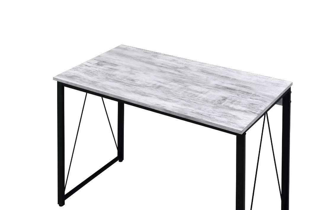 ACME Zaidin Writing Desk, Antique White & Black Finish FredCo