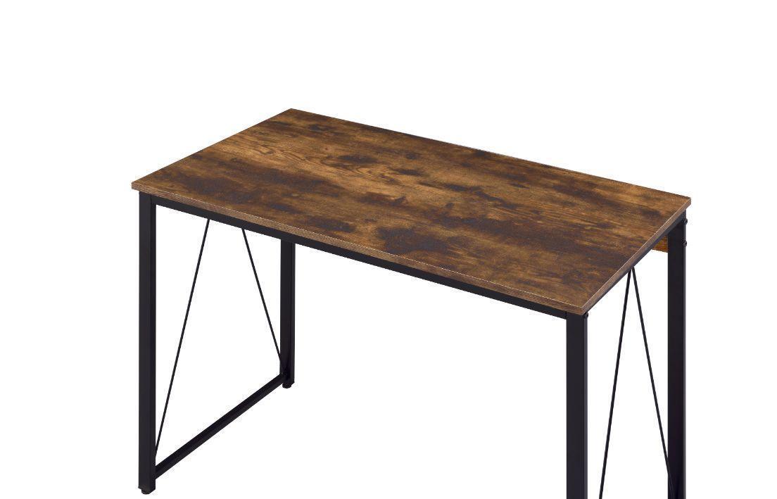 ACME Zaidin Writing Desk, Weathered Oak & Black Finish FredCo