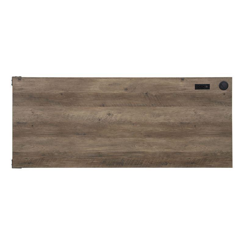 ACME Zakwani Writing Desk w/USB, Rustic Oak & Black FredCo