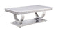 ACME Zander Coffee Table, White Printed Faux Marble & Mirrored Silver Finish FredCo