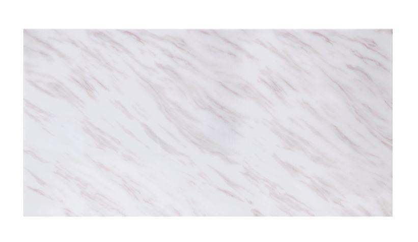 ACME Zander Dining Table, White Printed Faux Marble & Mirrored Silver Finish FredCo