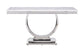 ACME Zander Sofa Table, White Printed Faux Marble & Mirrored Silver Finish FredCo