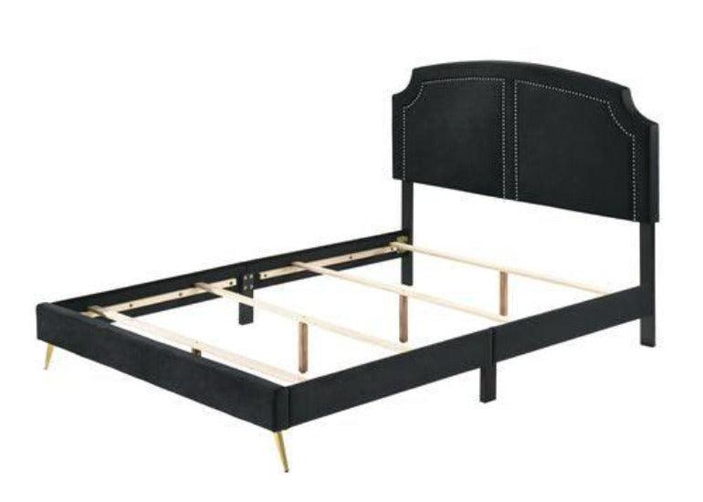 ACME Zeena Eastern King Bed, Black Velvet FredCo