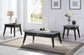 ACME Zemocryss End Table, Sintered Stone Top Marble Top & Dark Brown Finish FredCo
