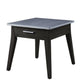 ACME Zemocryss End Table, Sintered Stone Top Marble Top & Dark Brown Finish FredCo