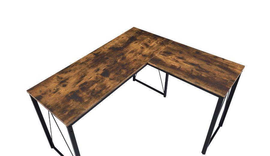 ACME Zetri Writing Desk, Weathered Oak & Black Finish FredCo