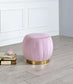 ACME Zinnia Ottoman, Pink Carnation Velvet & Gold FredCo
