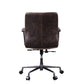 ACME Zooey Executive Office Chair, Distress Chocolate Top Grain Leather FredCo