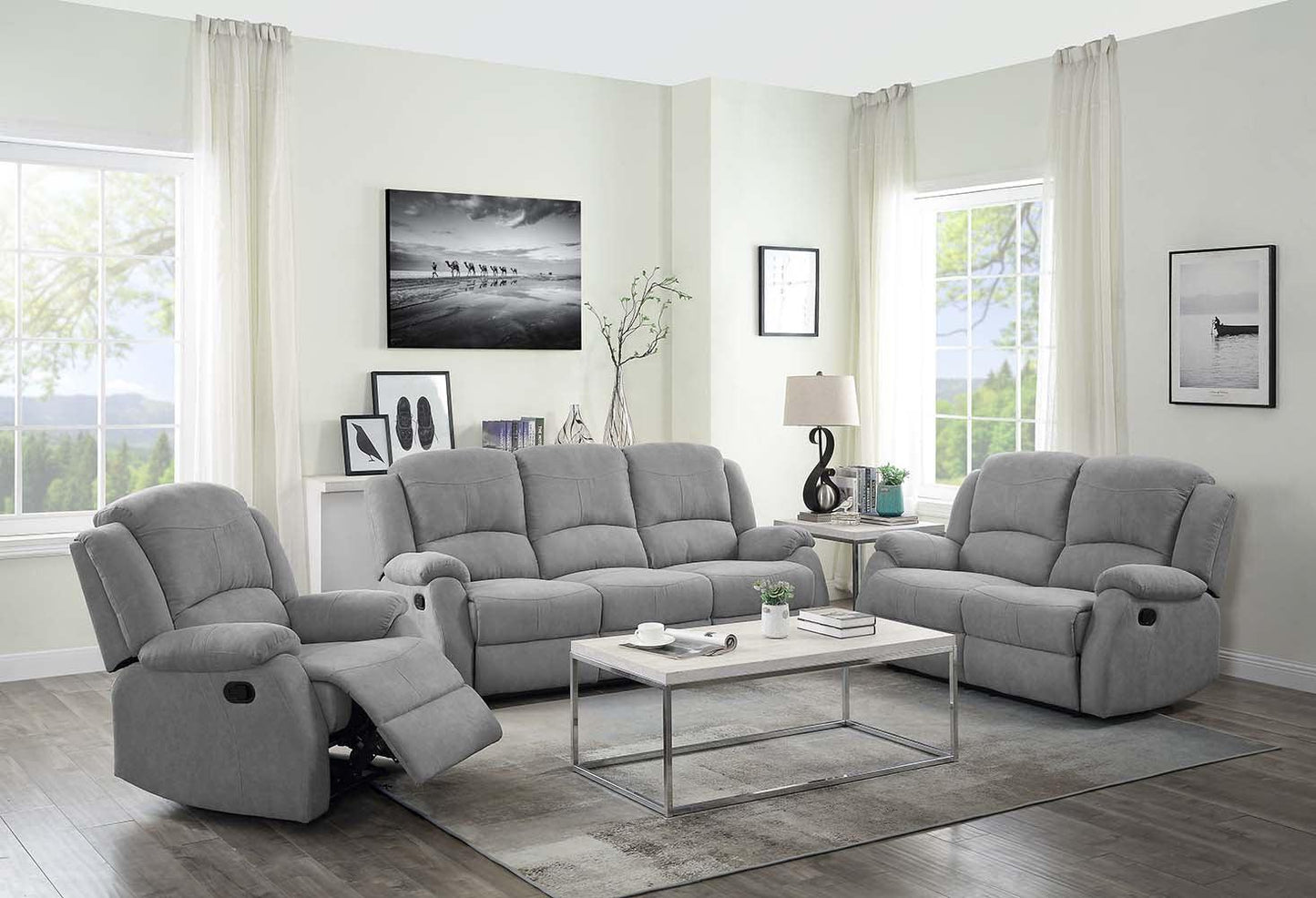 ACME Zorina Recliner, Gray Fabric FredCo