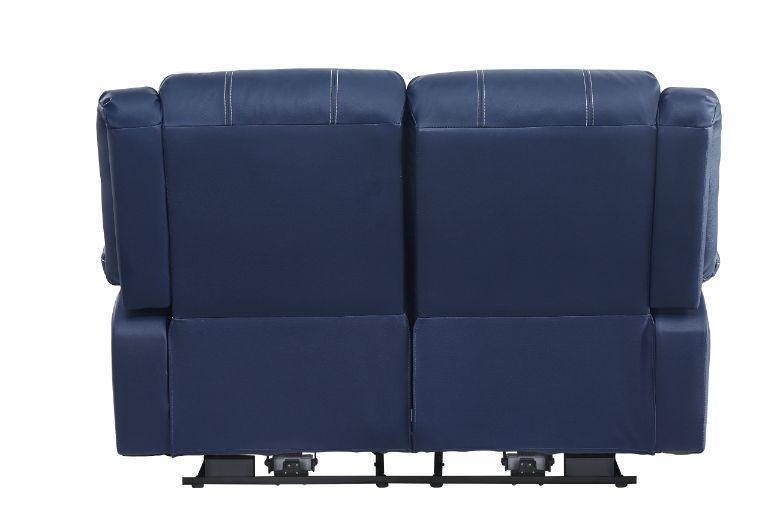 ACME Zuriel Power Motion Loveseat, Blue PU FredCo