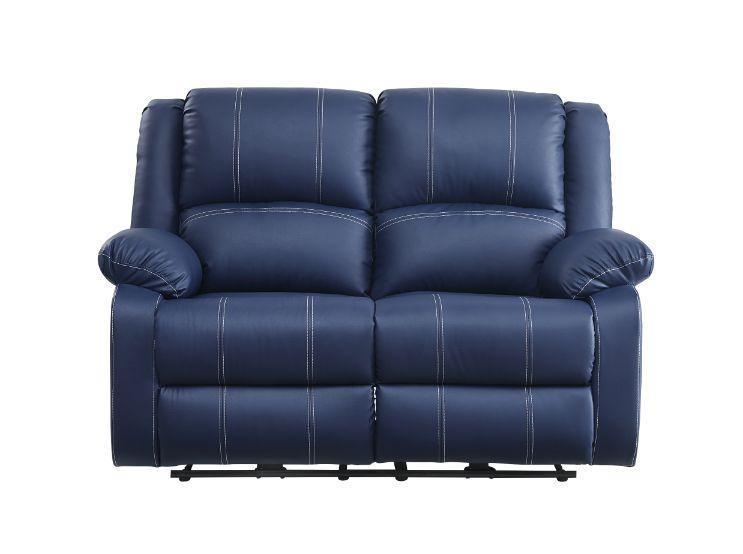 ACME Zuriel Power Motion Loveseat, Blue PU FredCo