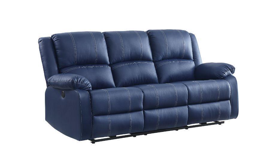 ACME Zuriel Power Motion Sofa, Blue PU FredCo