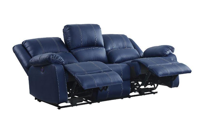 ACME Zuriel Power Motion Sofa, Blue PU FredCo