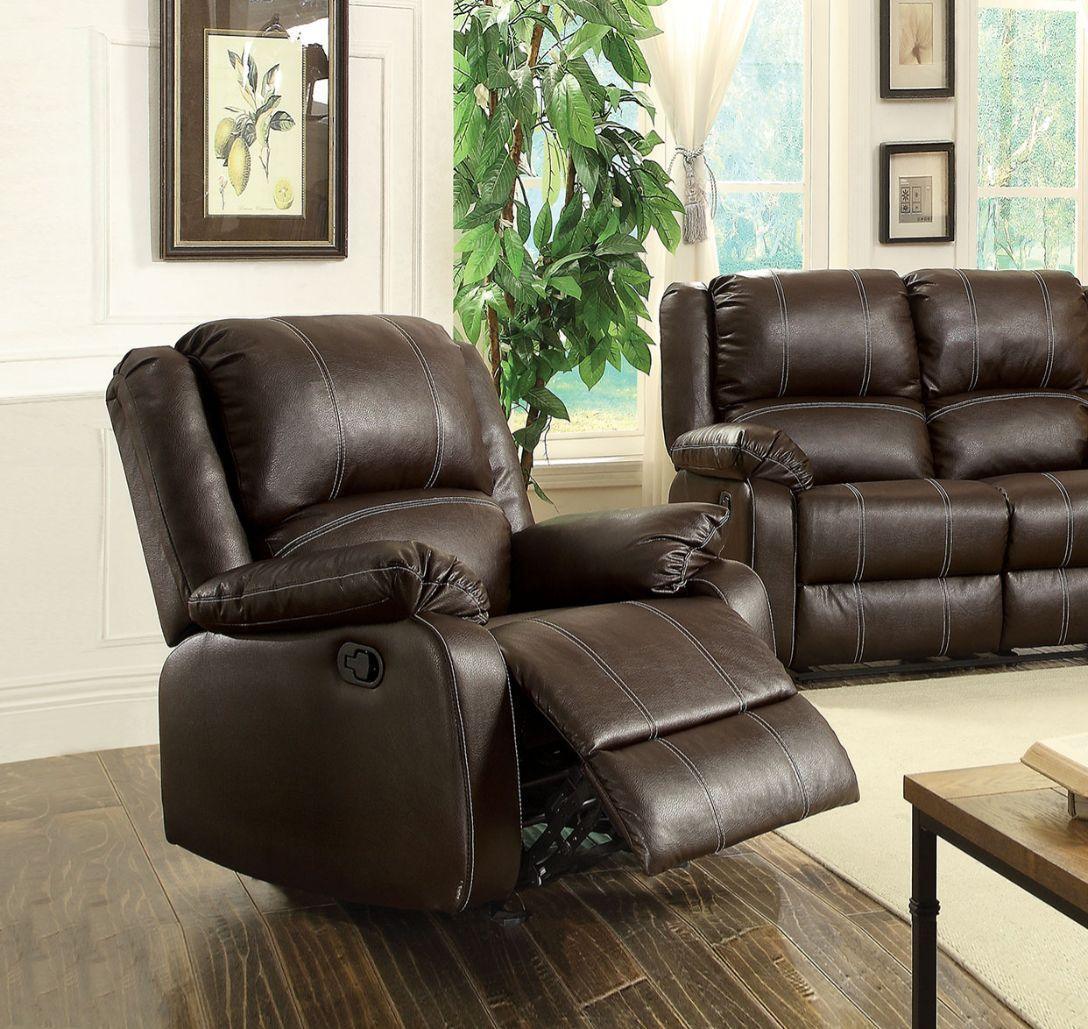 ACME Zuriel Rocker Recliner, Brown PU FredCo