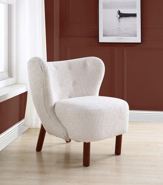 ACME Zusud Accent Chair, White Teddy Sherpa FredCo