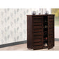 Adalwin Modern and Contemporary 2-Door Dark Brown Wooden Entryway Shoes Storage Cabinet FredCo