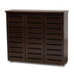 Adalwin Modern and Contemporary 3-Door Dark Brown Wooden Entryway Shoes Storage Cabinet FredCo
