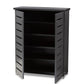 Adalwin Modern and Contemporary Dark Gray 2-Door Wooden Entryway Shoe Storage Cabinet FredCo