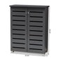 Adalwin Modern and Contemporary Dark Gray 2-Door Wooden Entryway Shoe Storage Cabinet FredCo