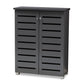 Adalwin Modern and Contemporary Dark Gray 2-Door Wooden Entryway Shoe Storage Cabinet FredCo