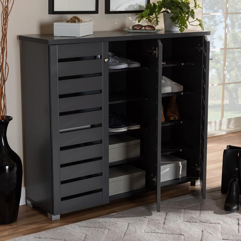 Adalwin Modern and Contemporary 2-Door Wooden Entryway Shoe Storage Cabinet