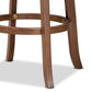 Adams Modern Transitional Distressed Grey Fabric Upholstered and Walnut Brown Finished Wood 2-Piece Bar Stool Set FredCo