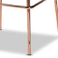 Addie Luxe and Glam Grey Velvet Fabric Upholstered and Rose Gold Finished 4-Piece Bar Stool Set FredCo