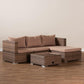 Addison Modern and Contemporary Light Brown Finished 3-Piece Rattan Patio Set with Adjustable Recliner FredCo