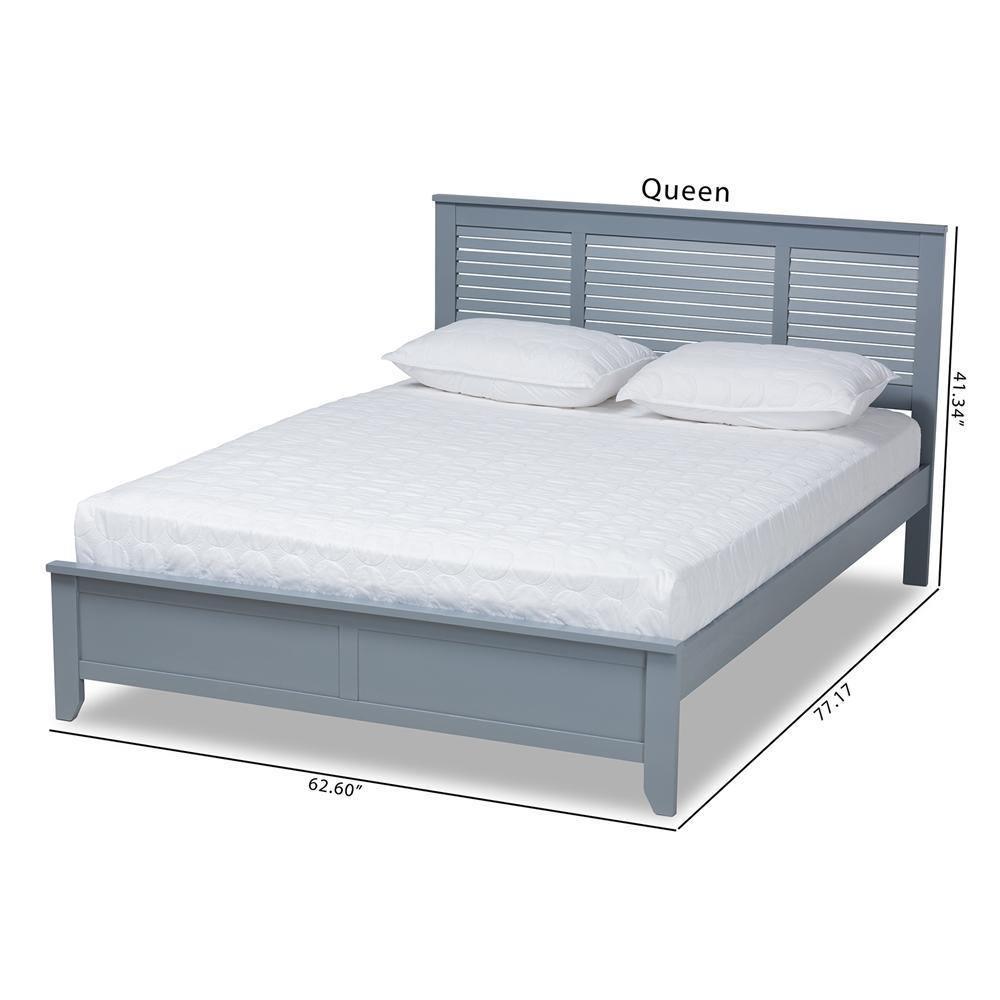 Adela Modern and Contemporary Grey Finished Wood Queen Size Platform Bed FredCo