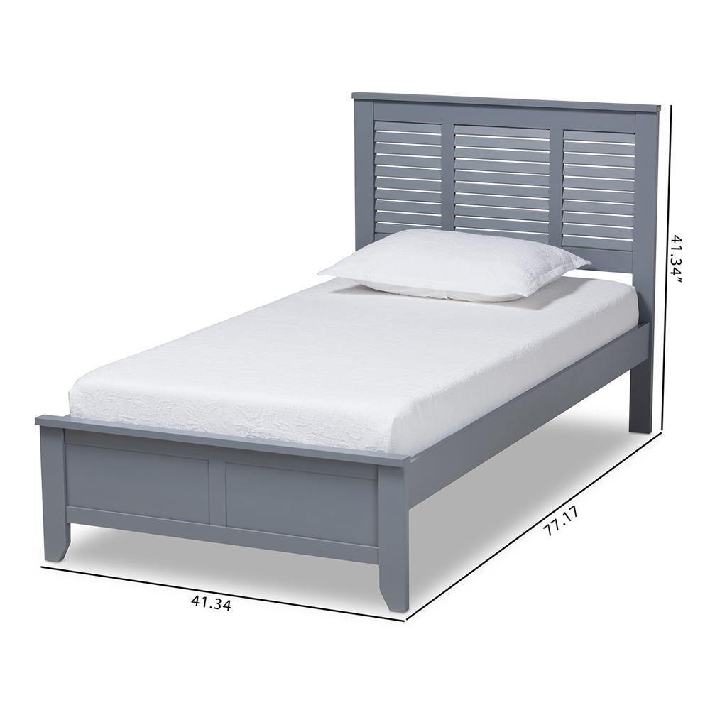 Adela Modern and Contemporary Grey Finished Wood Twin Size Platform Bed FredCo