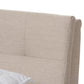 Adelia Mid-Century Light Beige Whitewash Queen Size Platform Bed FredCo