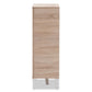 Adelina Mid-Century Modern 1-door Oak and Grey Wood Shoe Cabinet FredCo