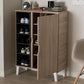Adelina Mid-Century Modern 1-door Oak and Grey Wood Shoe Cabinet FredCo
