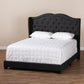 Aden Modern and Contemporary Charcoal Grey Fabric Upholstered Queen Size Bed FredCo