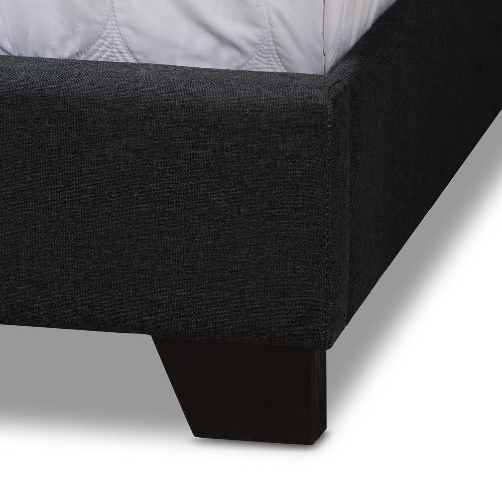 Aden Modern and Contemporary Charcoal Grey Fabric Upholstered Queen Size Bed FredCo