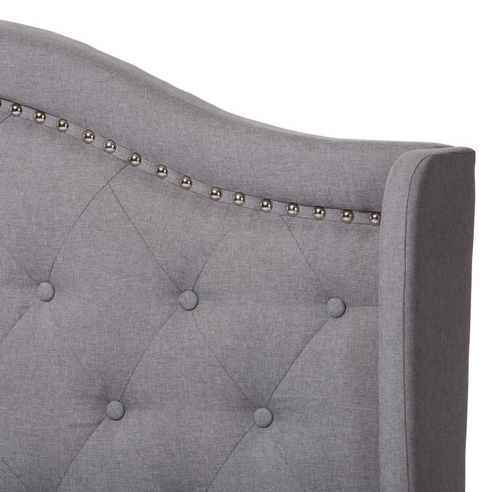 Aden Modern and Contemporary Grey Fabric Upholstered Full Size Bed FredCo