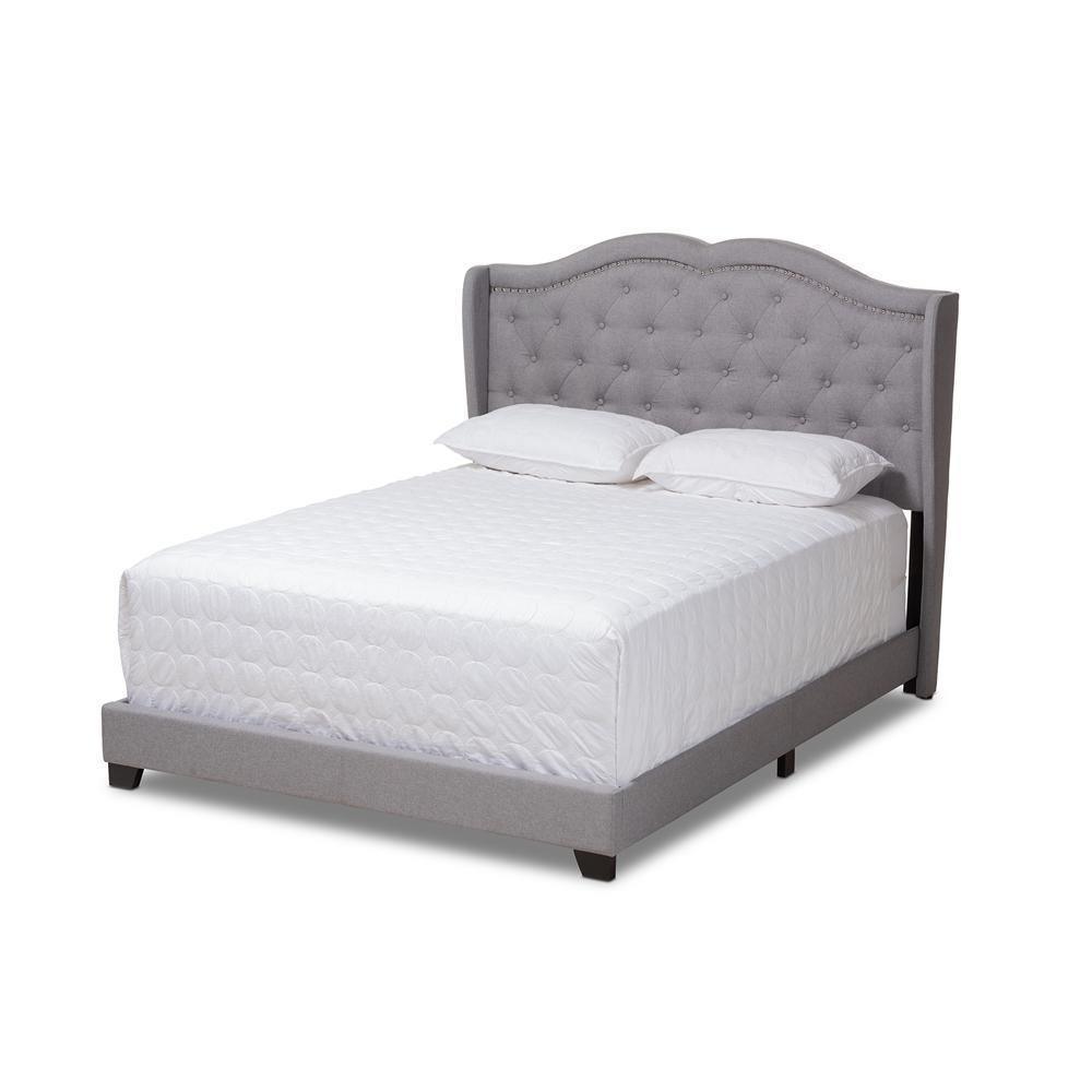 Aden Modern and Contemporary Grey Fabric Upholstered Full Size Bed FredCo