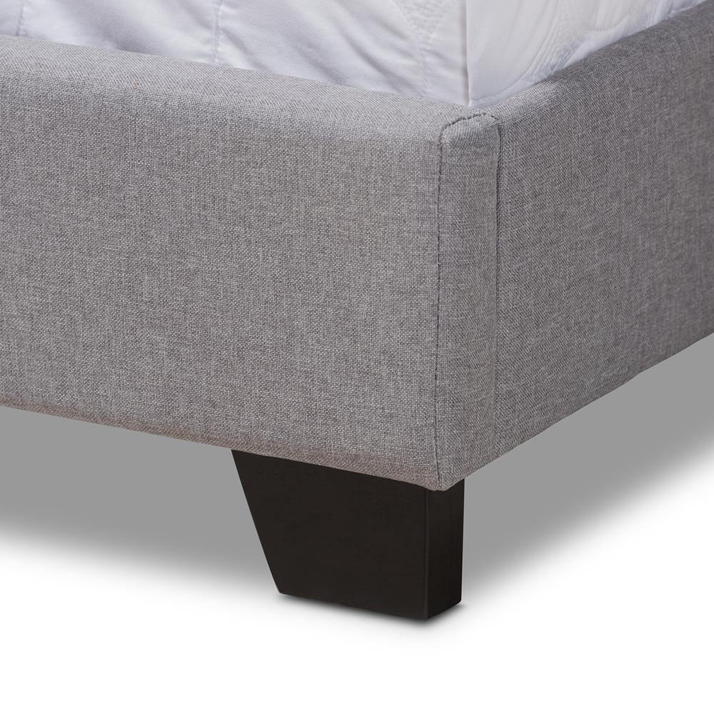 Aden Modern and Contemporary Grey Fabric Upholstered King Size Bed FredCo