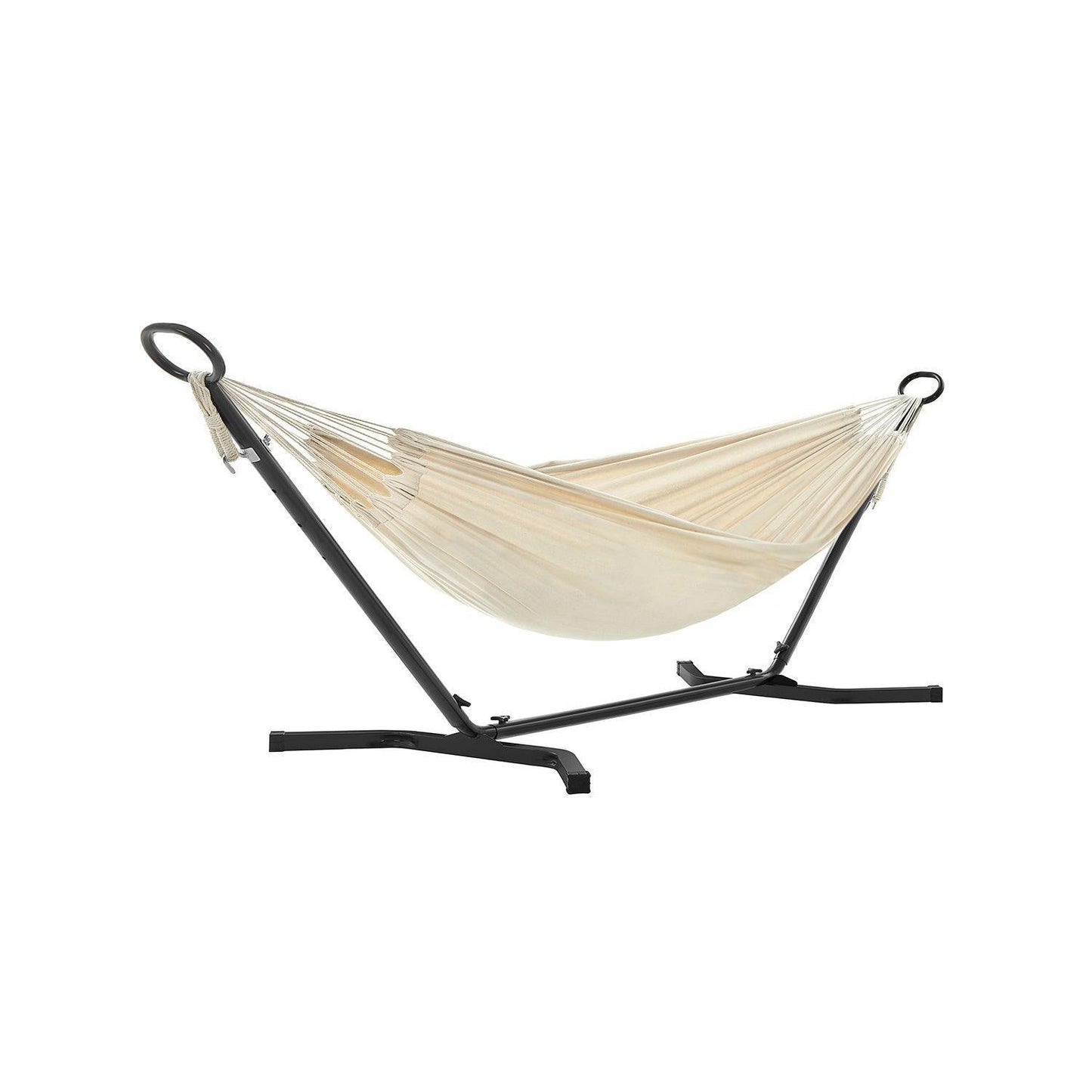 Adjustable-Height Outdoor Hammock with Stand Beige FredCo