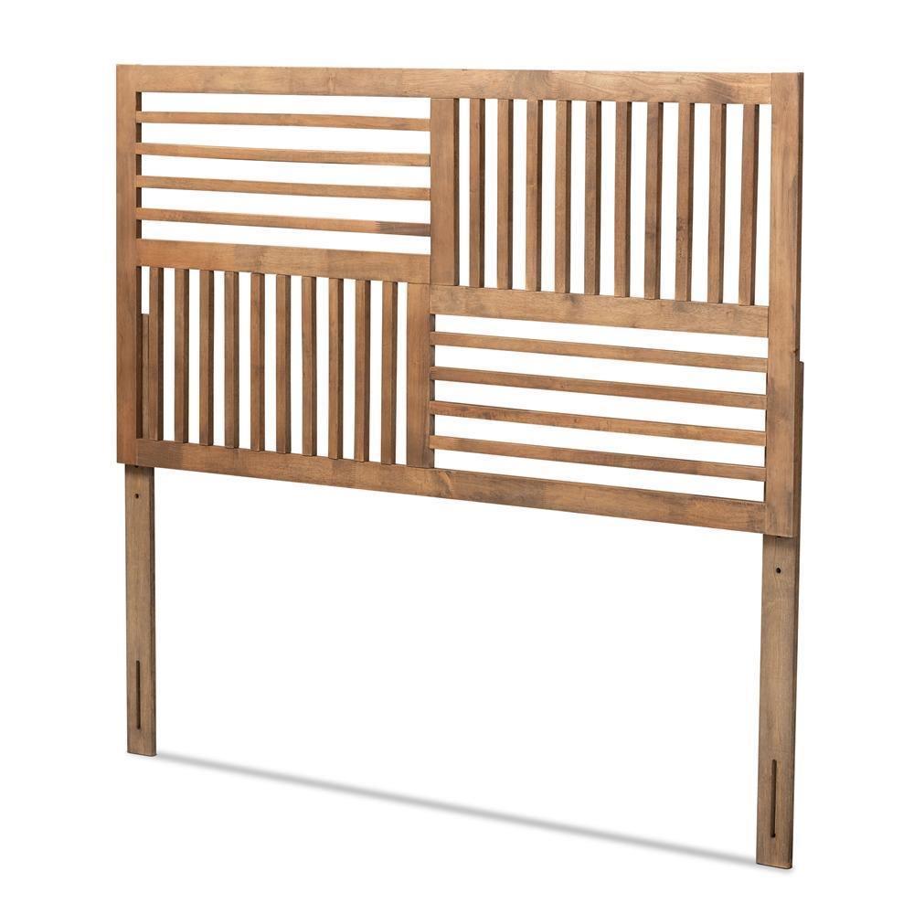 Adler Modern and Contemporary Transitional Ash Walnut Finished Wood King Size Headboard FredCo