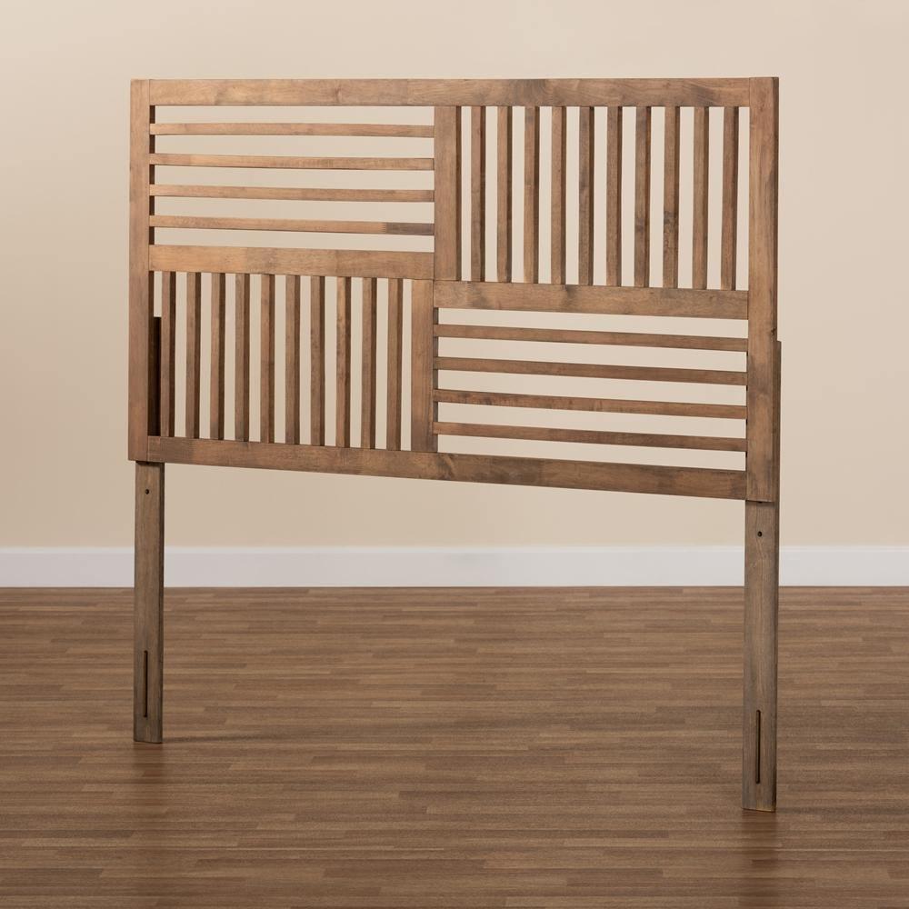Adler Modern and Contemporary Transitional Ash Walnut Finished Wood King Size Headboard FredCo