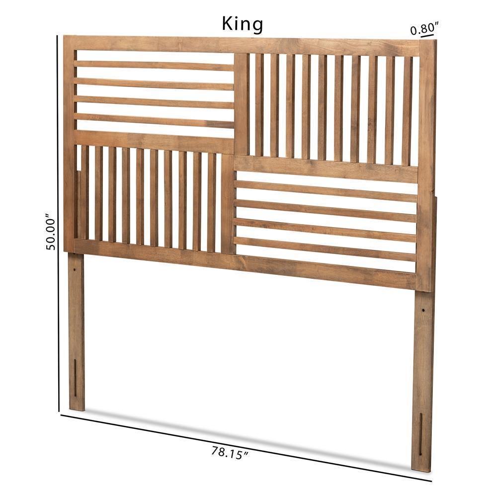 Adler Modern and Contemporary Transitional Ash Walnut Finished Wood King Size Headboard FredCo