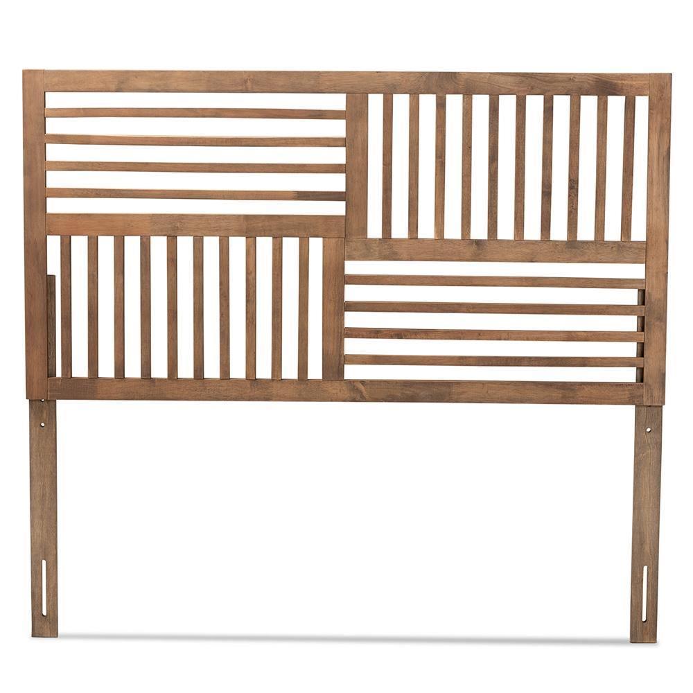 Adler Modern and Contemporary Transitional Ash Walnut Finished Wood King Size Headboard FredCo
